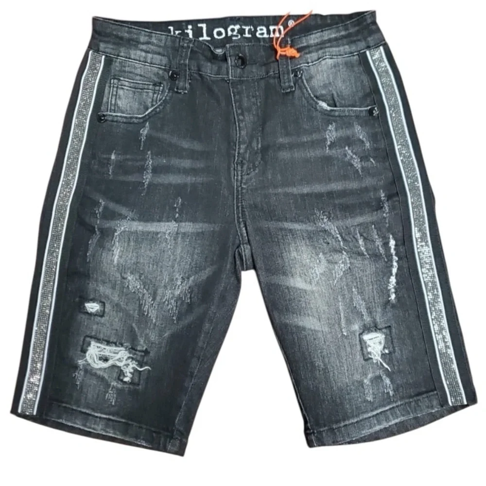 Sz Various denim side stripe jean shorts